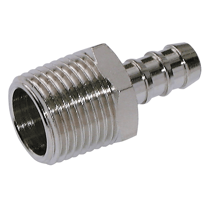 FT Pro 10MM ID X 1/2" BSPT Male Hose Tail Brass N/P MC1/2-10 - FluidAirFittings