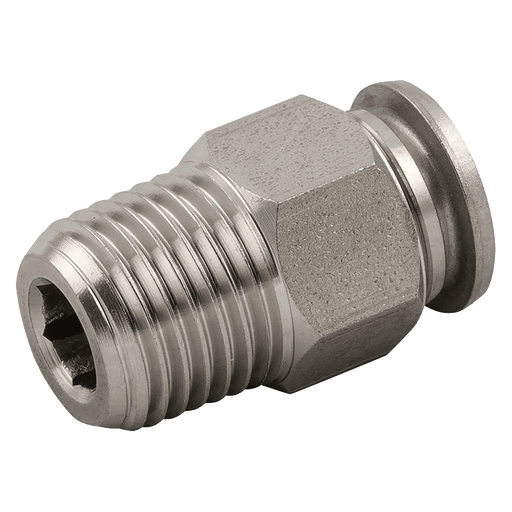 Aignep 04MM OD X 1/8" BSPT Male Stud 316 SS 60000-4-1/8 - FluidAirFittings