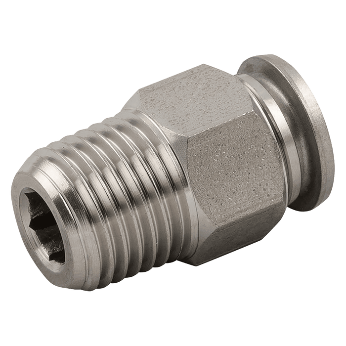 Aignep 12MM OD X 3/8" BSPT Male Stud 316 SS 60000-12-3/8 - FluidAirFittings