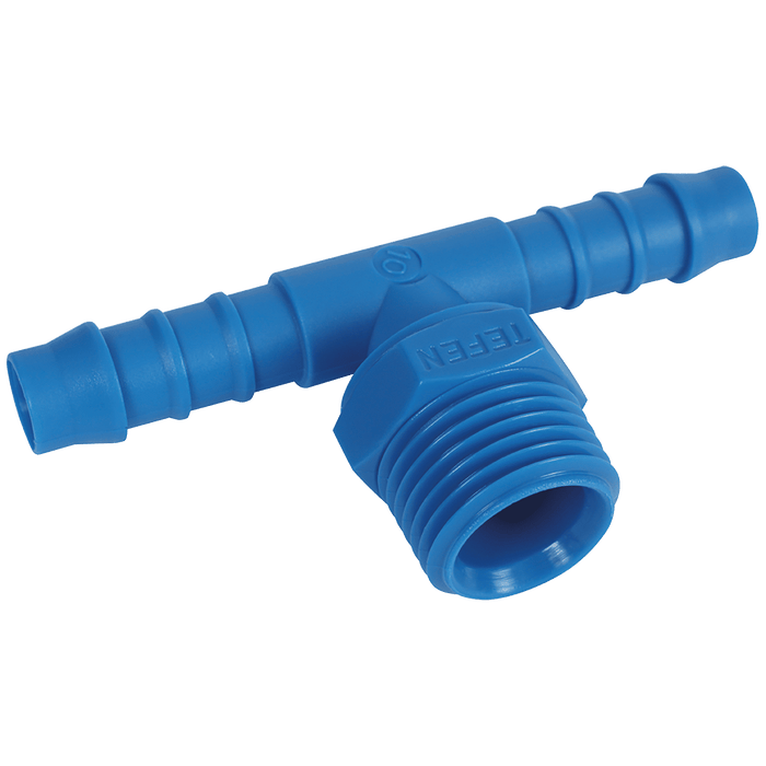 Tefen 3/4" BSPT Male Branch Tee Hose Connector PN22-12-34 - FluidAirFittings