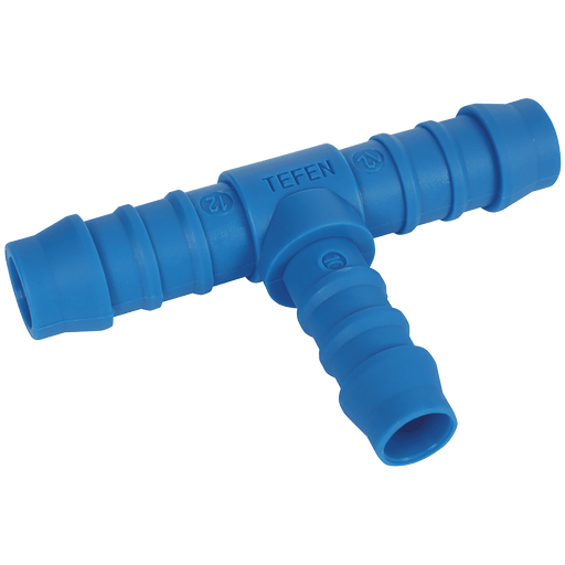 Tefen 5/16"ID X 1/4" ID Reducing Branch Tee Blue PN24-8-6 - FluidAirFittings