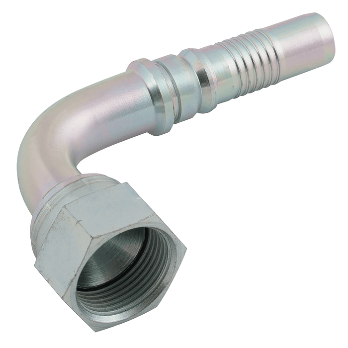 FT Pro - JMJICF90-17-12CF 1.1/16" JIC Female Interlock 90° Swept Elbow 3/4" Hose ID - FluidAirFittings