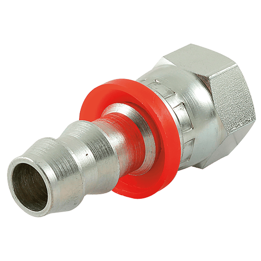 FT Pro 7/16" JIC Female X 1/4" Push Style Hose Tail PSJF0404CF - FluidAirFittings