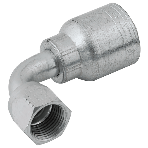 Danfoss Aeroquip 7/16" JIC Female 90° Swept Elbow Hose ID 1/4" Steel 1A4FJB4 - FluidAirFittings