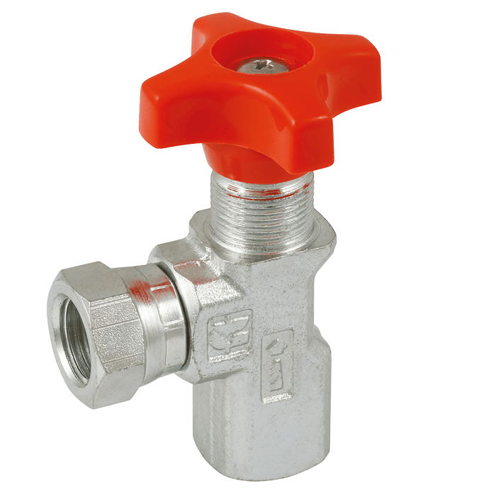 LHA 1/4" BSPT F/F 90DEG Gauge Isolator Valve FT291-01 - FluidAirFittings