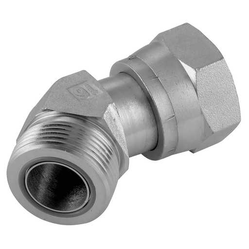 Burnett & Hillman 9/16" ORFS Male/Female SWV 45 Forge Compact Elbow 2723407 - FluidAirFittings
