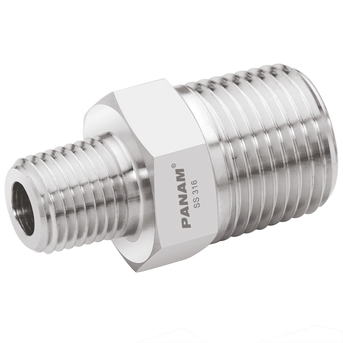 PANAM 3/8" NPT X 1/8" NPT Male/Male PRHN-06-02 - FluidAirFittings
