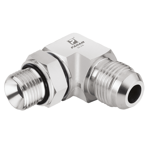 PANAM 7/16"-20 UNF X 1/4" BSP Elbow 216SM6G14 - FluidAirFittings