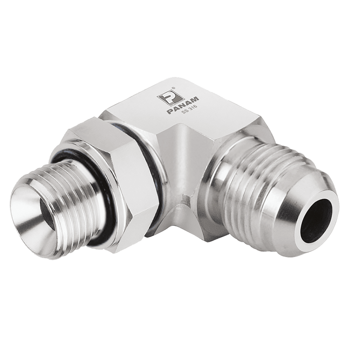 PANAM 7/16"-20 UNF X 1/8" BSP Elbow 216SM6G18 - FluidAirFittings