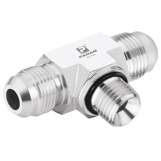PANAM 9/16"-18 UNF X 1/4" BSP Tee 308M10G14 - FluidAirFittings
