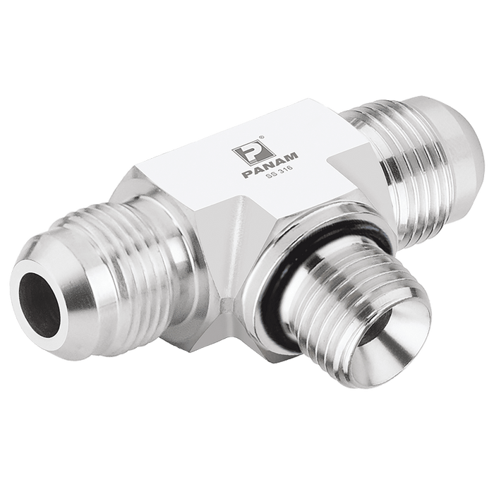 PANAM 9/16"-18 UNF X 1/4" BSP Tee 308M10G14 - FluidAirFittings