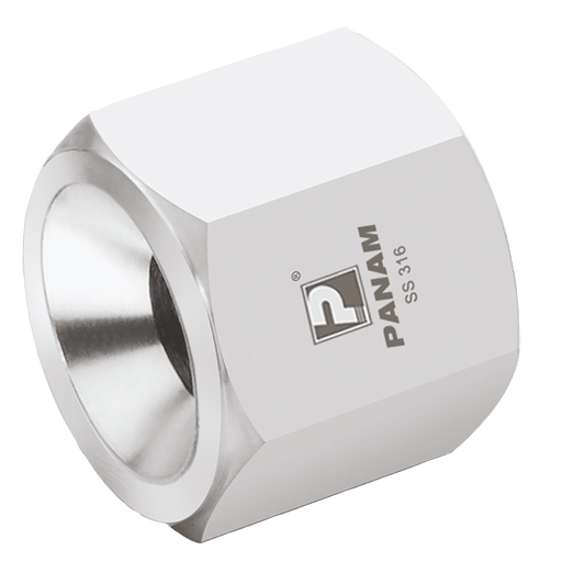 PANAM 08MM OD X 1/2" JIC SS Tube Nut 201M8U12 - FluidAirFittings