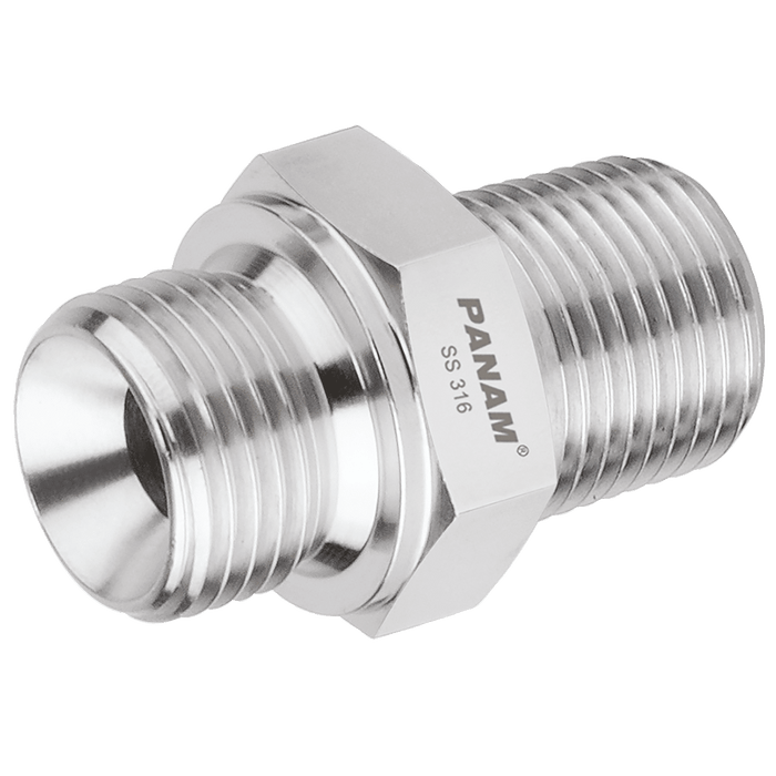 PANAM 1/8" BSP X 1/2" NPT Male/Male 2G-8N-MM-10K - FluidAirFittings