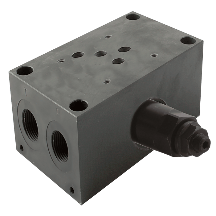 FT Pro - CM5-3G-ADJ CETOP 5 3 Steel Manifold Steel c/w Pressure Relief Valve - FluidAirFittings