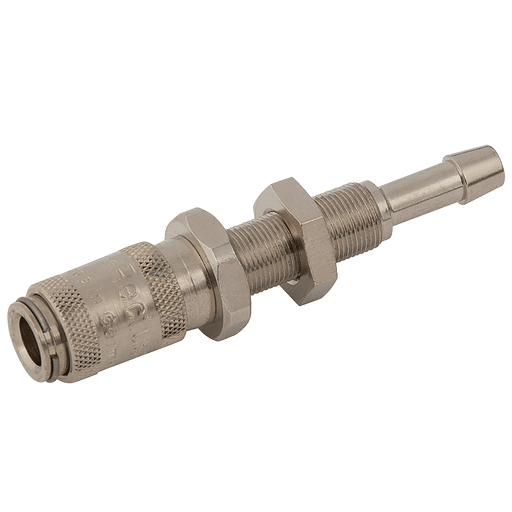 Parker Rectus 03MM Hose Tail Panel Mount Plug Brass Nickel 20SFTS03MXN - FluidAirFittings