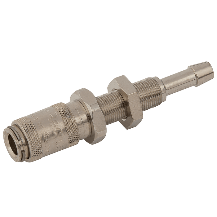 Parker Rectus 03MM Hose Tail Panel Mount Plug Brass Nickel 20SFTS03MXN - FluidAirFittings