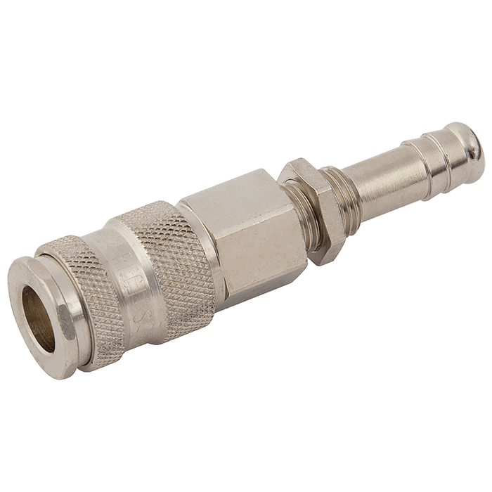 Parker Rectus 3/8" OD Hose Tail Panel Mount Coupling Nickel 25KATS10MPN - FluidAirFittings