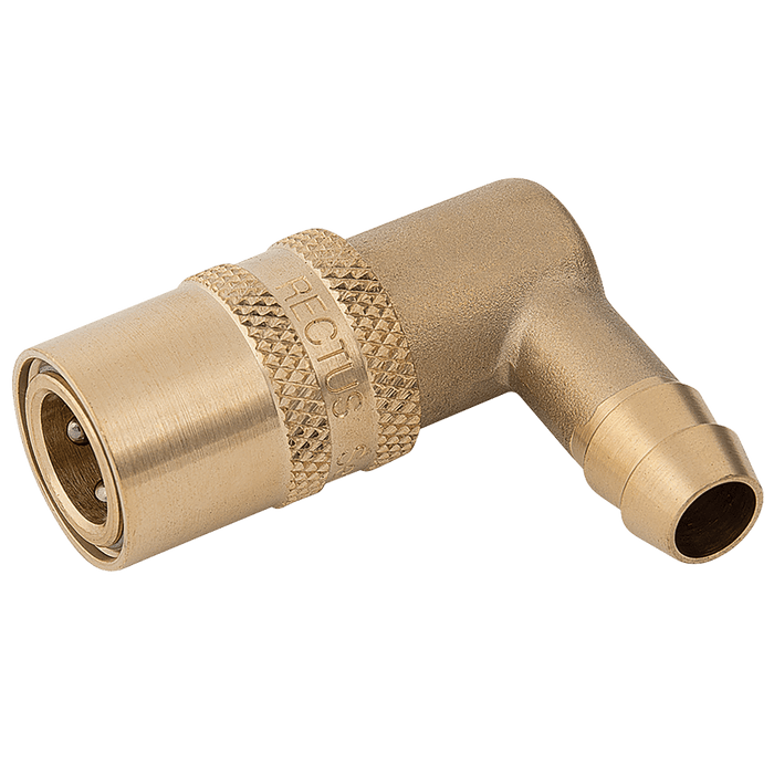 1/2" Hose Tail Coupling Viton 90° Barb 87KFTR13MVX - FluidAirFittings