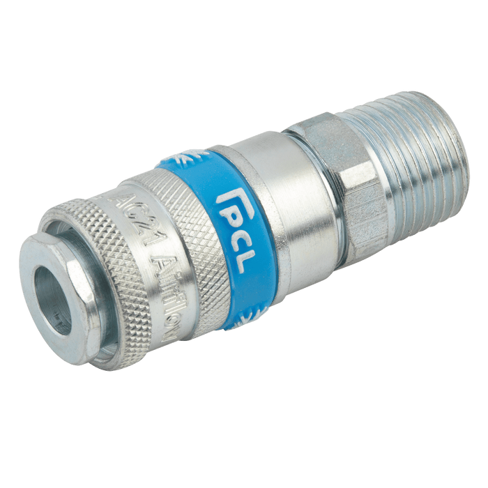 PCL 3/8" BSPT Male Coupling AC21EM02 - FluidAirFittings