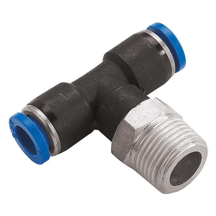 FT Pro 10MM X 1/2" NPT Male Branch Tee 2111-3402 - FluidAirFittings