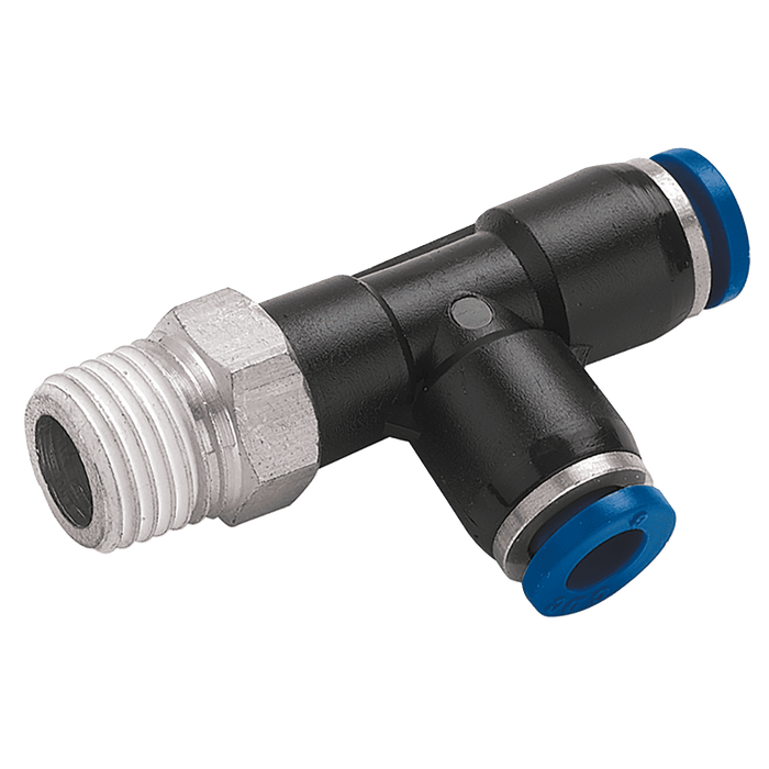 FT Pro 8MM X 3/8" NPT Male Run Tee 2111-3584 - FluidAirFittings