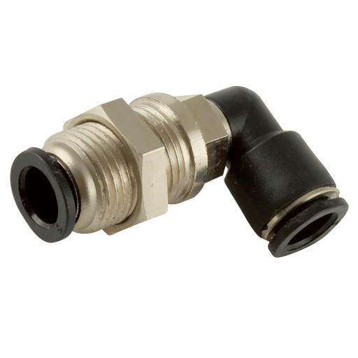 FT Pro 5/32" Micro Elbow Bulkhead PLM5/32C - FluidAirFittings