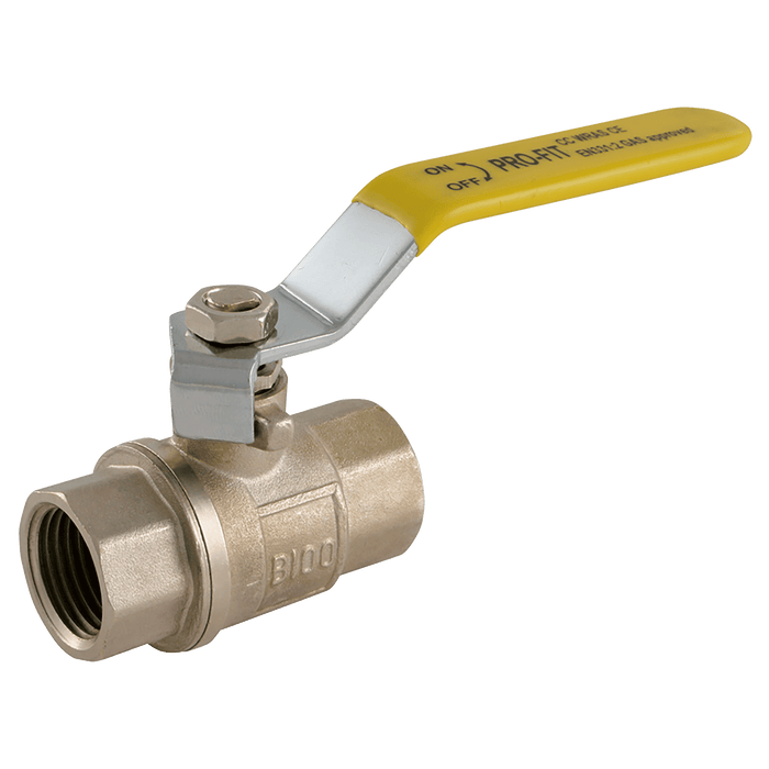 Centreglow 1" BSPP Brass Ball Valve Lever Handle Yell Handle EPS-101420 - FluidAirFittings