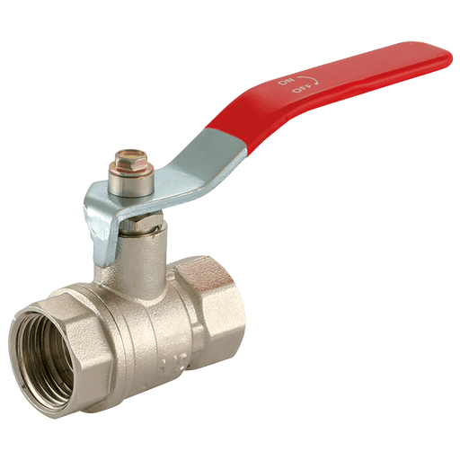 Centreglow 1.1/4"BSP Brass Ball Valve Red Handle BVNA-114 - FluidAirFittings