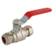 FT Pro 28MM OD Brass Ball Valve Red Handle WRAS EPS-102210 - FluidAirFittings