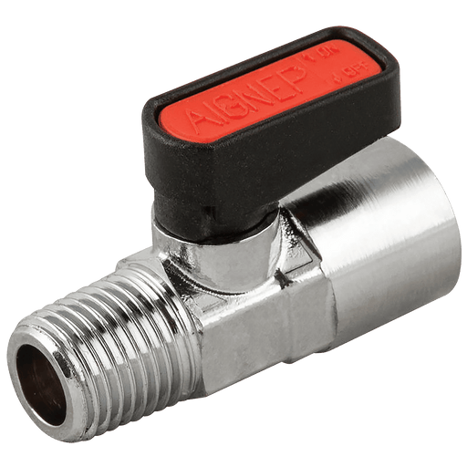 Aignep British Gas 1/2" BSPT X 1/2" BSPF Brass Ball Valve Gas Mini 1611066 - FluidAirFittings