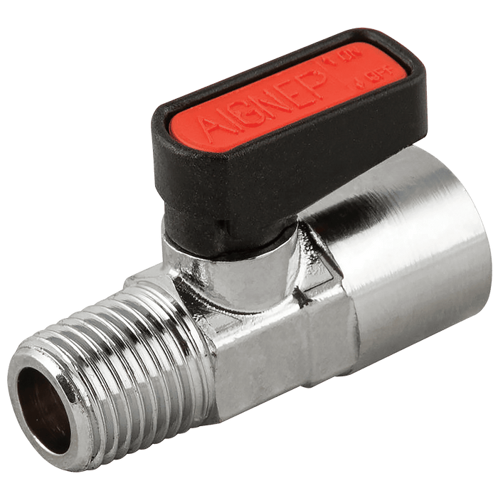 Aignep British Gas 1/2" BSPT X 1/2" BSPF Brass Ball Valve Gas Mini 1611066 - FluidAirFittings