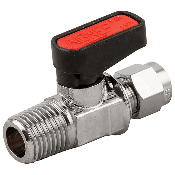 Aignep British Gas 1/2" BSPT X 15MM OD BSPT Brass Ball Valve Gas Mini 1625679 - FluidAirFittings
