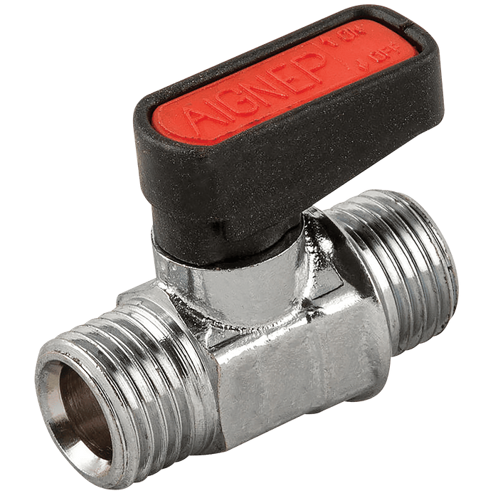 Aignep British Gas 1/2" BSPM X 1/2" BSPM Brass Ball Valve Gas Mini 1651244 - FluidAirFittings