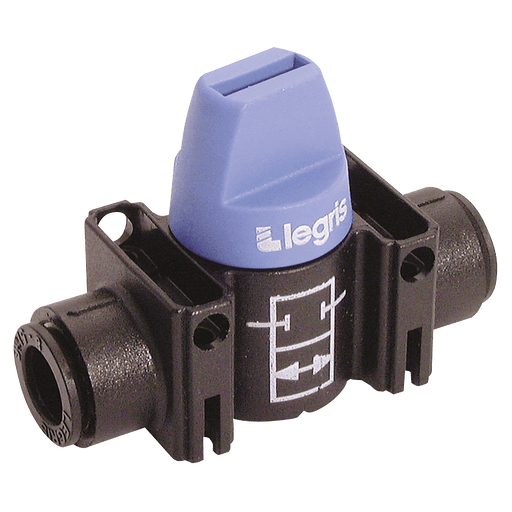 Parker Legris 6MM OD Ball Valve 2/2 with Push-In Connection LE-7910 06 00 - FluidAirFittings
