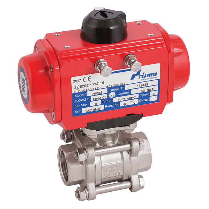 Prisma 1" ST.ST.SING.ACT.BALL Valve SA-1SS - FluidAirFittings