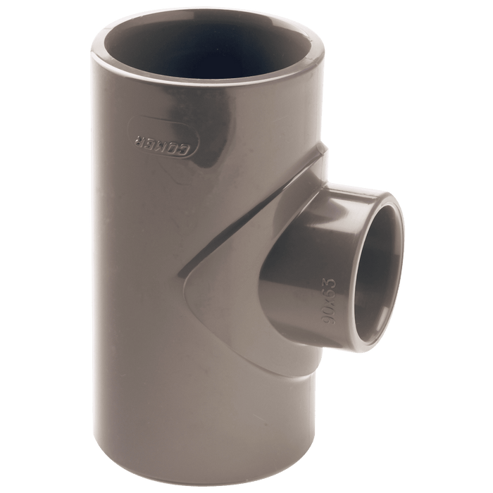 Comer 63MM X 50MM UPVC Red Branch Tee TR-6350-UPVC - FluidAirFittings