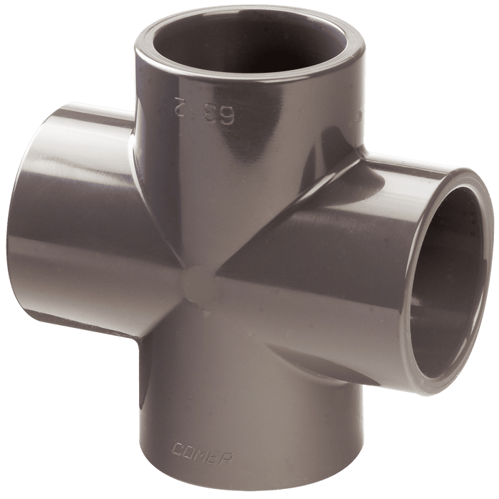 Comer 90MM UPVC Cross X-90-UPVC - FluidAirFittings
