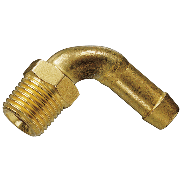 FT Pro 1/4" BSP Taper Male Brass Elbow Single Barb 600-1308 - FluidAirFittings