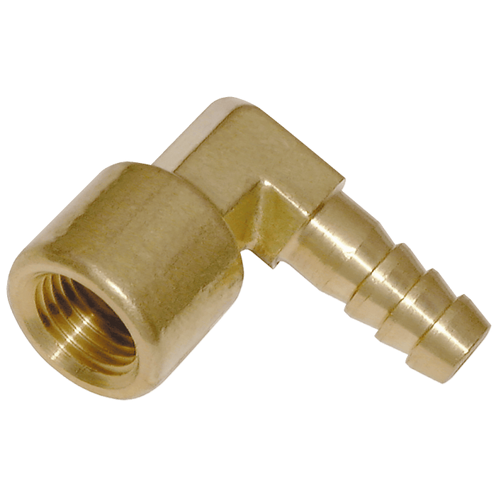FT Pro 3/8" BSPP Female Elbow Hose Tails, Brass FET38-38 - FluidAirFittings