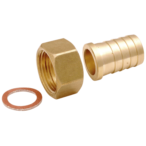 FT Pro 1/8" BSPP Female Straight Swivel Hose Tails, Brass FH10/18FF - FluidAirFittings