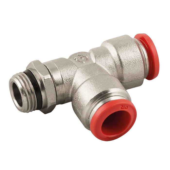 Aignep 08MM OD X 1/8" BSPT Male Swivel Tee Push-in P44-8-1/8 - FluidAirFittings