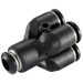 Aignep 4MM OD X 6MM OD Double Y Connector Tube X Tube 55330-4-6 - FluidAirFittings
