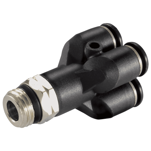 Aignep 6MM OD X 1/8" Double Y Connector Tube X Male BSPT 55340-6-1/8 - FluidAirFittings