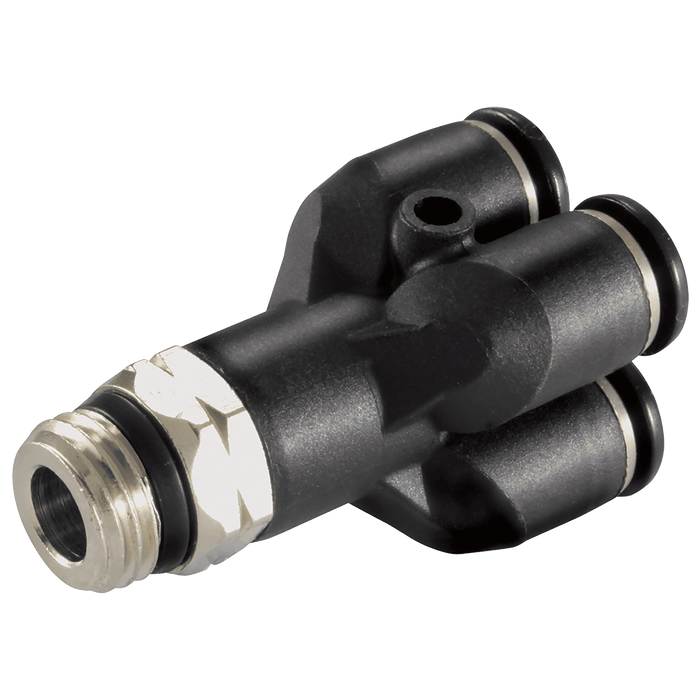 Aignep 6MM OD X 1/8" Double Y Connector Tube X Male BSPT 55340-6-1/8 - FluidAirFittings
