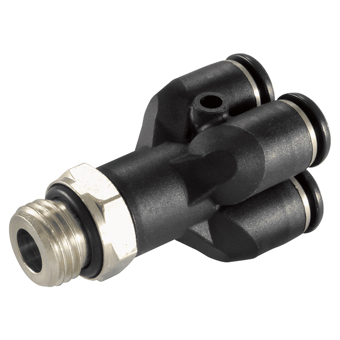 Aignep 4MM OD X 1/8" Double Y Connector Tube X Male BSPP 55345-4-1/8 - FluidAirFittings