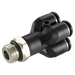Aignep 4MM OD X 1/8" Double Y Connector Tube X Male BSPP 55345-4-1/8 - FluidAirFittings