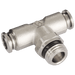 Aignep 1/4" OD X 3/8" NPT Swivel Branch Tee 8921100007 - FluidAirFittings