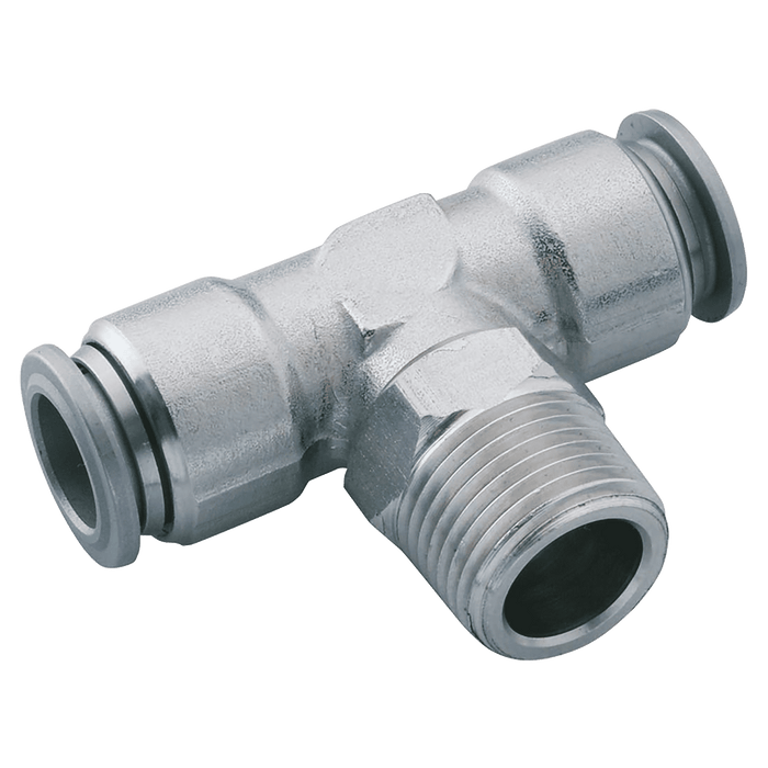 Aignep 10MM X 1/4" BSPT SW Tee Male 316 SS 60210-10-1/4 - FluidAirFittings