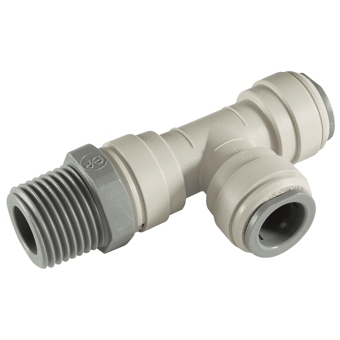 John Guest 1/8" BSPT Male X MM OD Tee PM110801S - FluidAirFittings