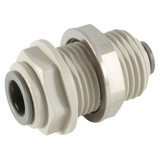 John Guest 3/8" OD X 1/4" OD Tube Bulkhead Reducer PI121208S - FluidAirFittings